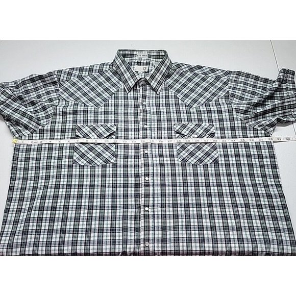 Express Rider BIG MAN Pearl Snap Plaid Western Short Sleeve Shirt Mens 2X XXL - Picture 9 of 11